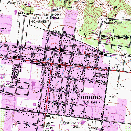 Topographic Map of Trinity Episcopal Church, CA