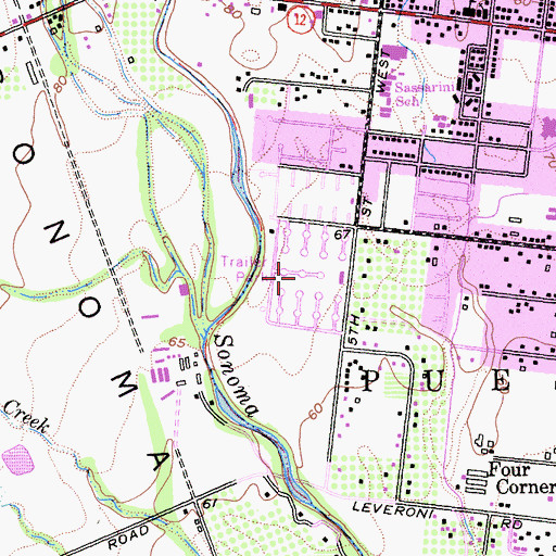 Topographic Map of De Anza Moon Valley Mobile Home Park, CA