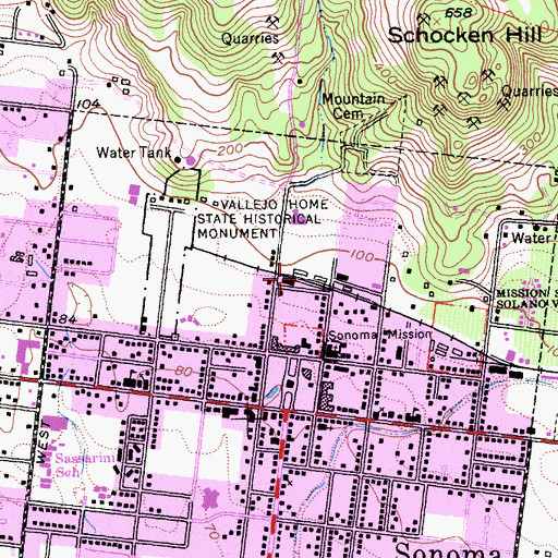 Topographic Map of Depot Park, CA