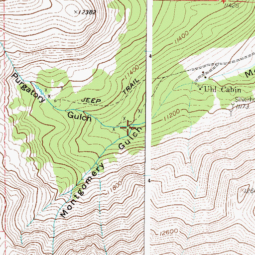 Topographic Map of Purgatory Gulch, CO