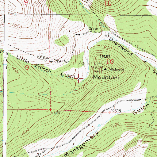 Topographic Map of Little French Gulch, CO
