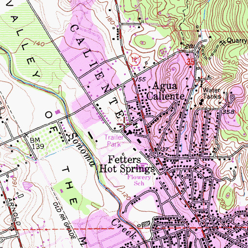 Topographic Map of Sonoma Charter School, CA