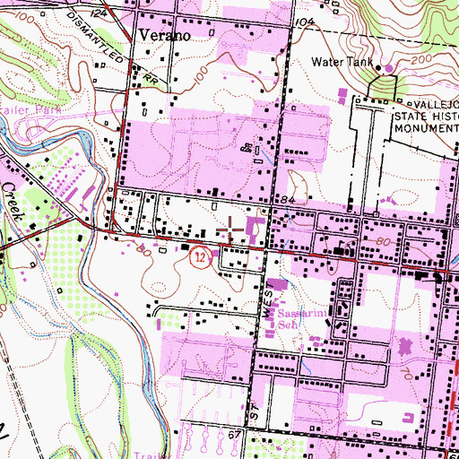 Topographic Map of Valley Mart Shopping Center, CA