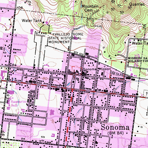 Topographic Map of The Barracks, CA