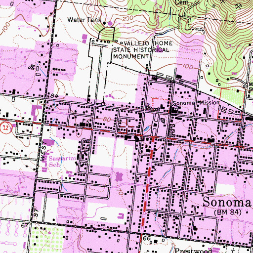 Topographic Map of Batto Building, CA