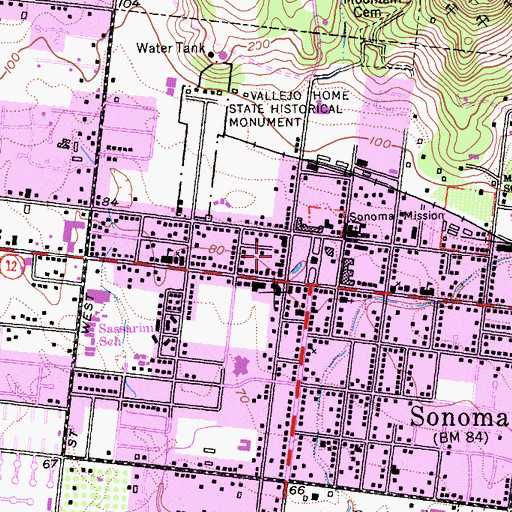Topographic Map of Camille Aguillon Building, CA