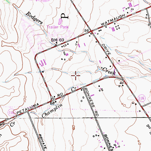 Topographic Map of Los Arroyos Golf Course, CA