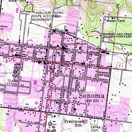 Topographic Map of Nathanson Creek Bridge, CA