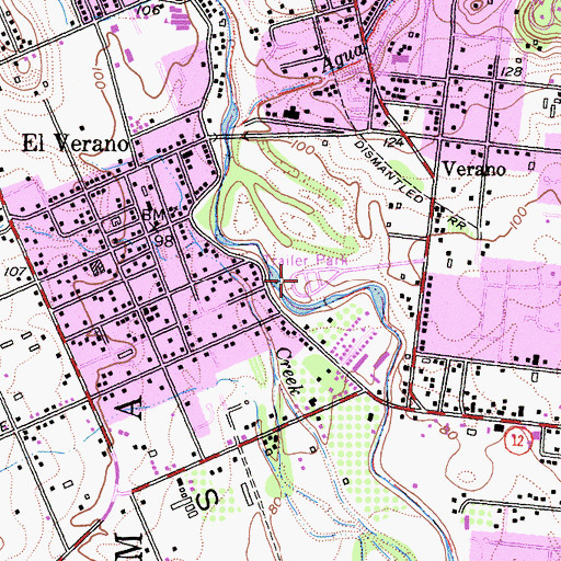 Topographic Map of Rancho Ramon Mobile Home Park, CA