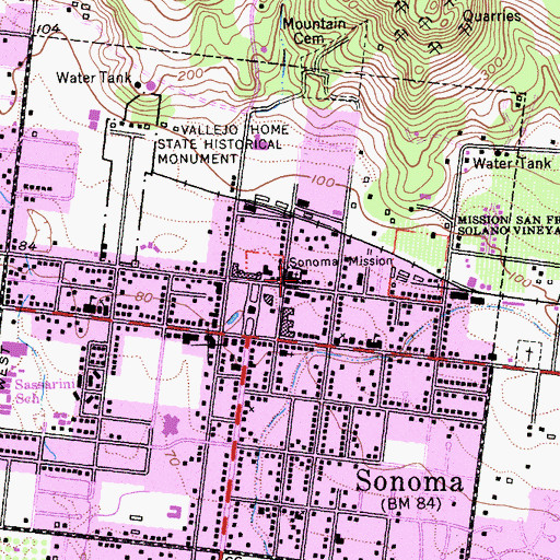Topographic Map of Solomon Schocken House, CA
