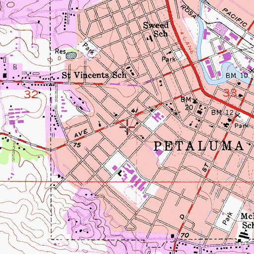 Topographic Map of Calvary Life United Pentecostal Church, CA