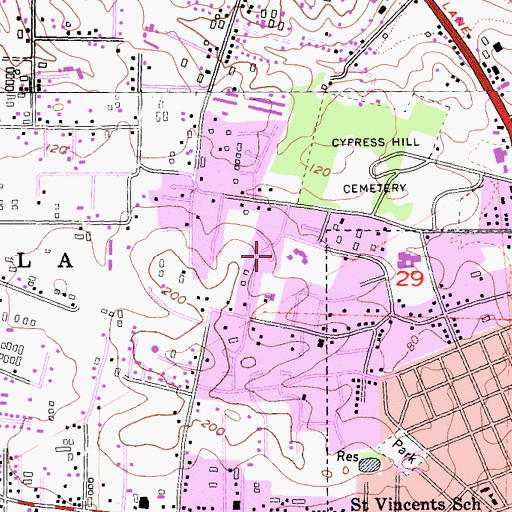 Topographic Map of Cherry Valley Park, CA