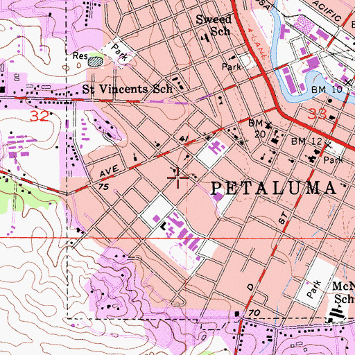 Topographic Map of First Assembly of God Church, CA