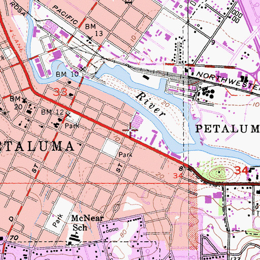 Topographic Map of Foundry Wharf Business Park, CA