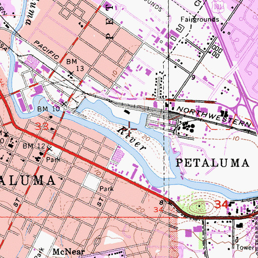 Topographic Map of McNear Channel, CA