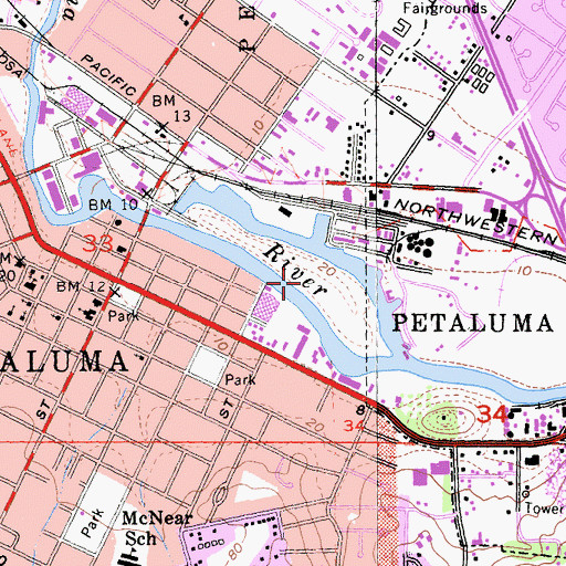 Topographic Map of McNear Peninsula, CA