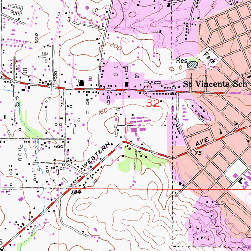 Topographic Map of Petaluma Junior High School, CA