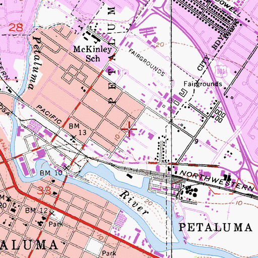 Topographic Map of San Antonio High School, CA