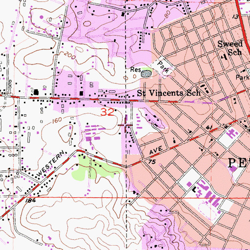 Topographic Map of Valley Vista Elementary School, CA