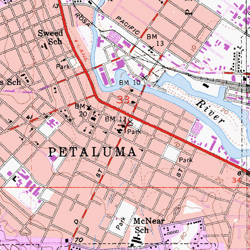 Topographic Map of Walnut Park, CA