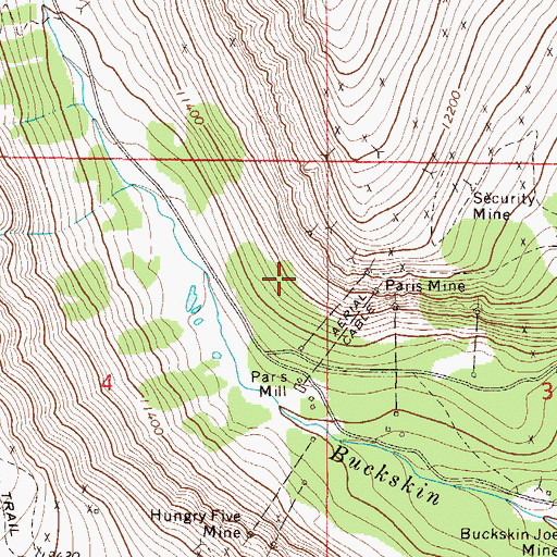 Topographic Map of Paris Mine, CO