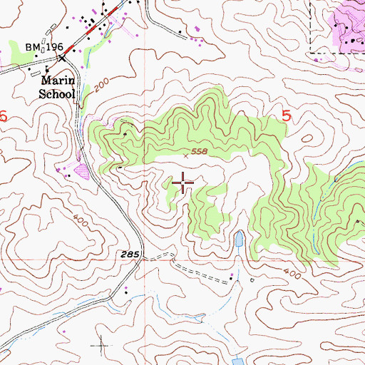 Topographic Map of Helen Putnam Regional Park, CA