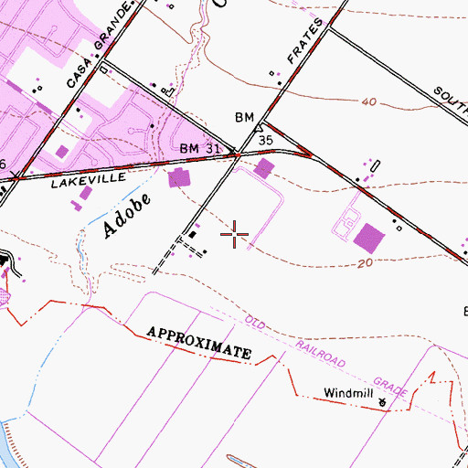 Topographic Map of Cader Business Park, CA