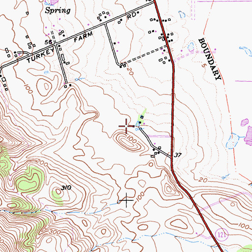 Topographic Map of Cline Cellars Winery, CA