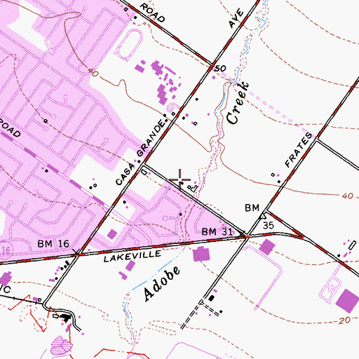 Topographic Map of Del Oro Park, CA