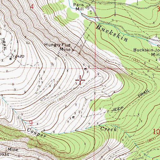 Topographic Map of Paris Mill, CO