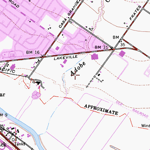 Topographic Map of Lakeville Business Park, CA