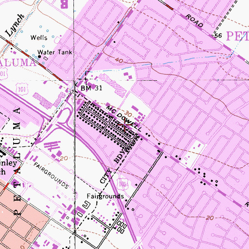 Topographic Map of McDowell Elementary School, CA
