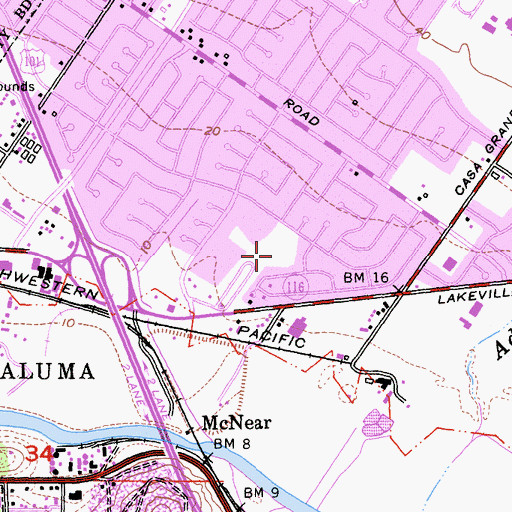 Topographic Map of Miwok Park, CA