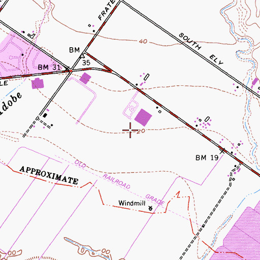 Topographic Map of Oakmead North-Bay Business Park, CA