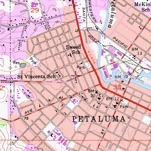 Topographic Map of Phoenix Theater, CA