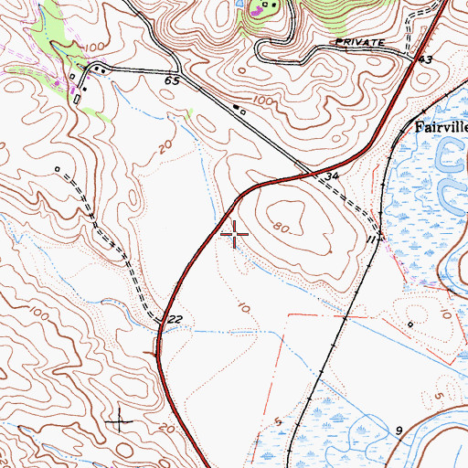 Topographic Map of Roche Winery, CA