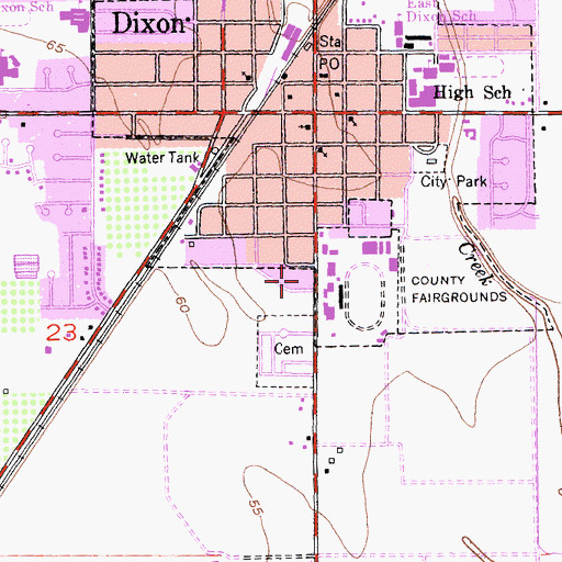 Topographic Map of Cornerstone Baptist Church, CA