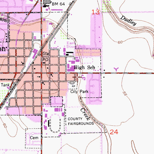 Topographic Map of Dixon City Hall, CA