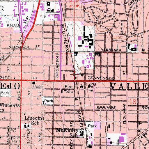 Topographic Map of First Christian Church, CA