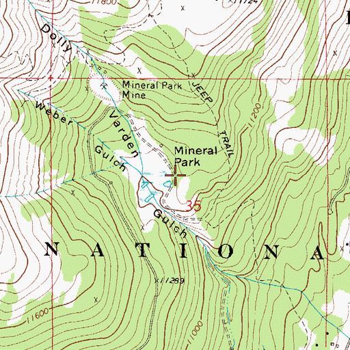 Topographic Map of Mineral Park, CO