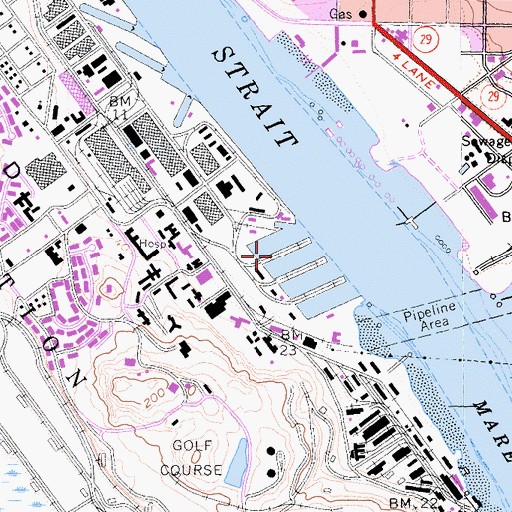 Topographic Map of Pier 21, CA