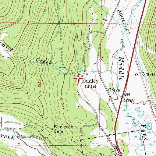 Topographic Map of Dudley (historical), CO