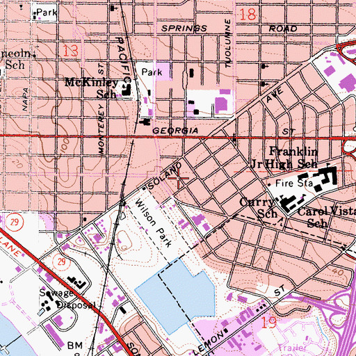 Topographic Map of Saint Marys Missionary Baptist Church, CA