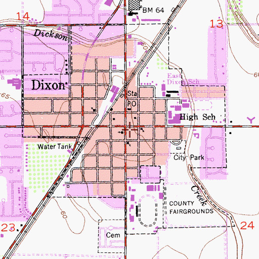 Topographic Map of Saint Peters Catholic Church, CA