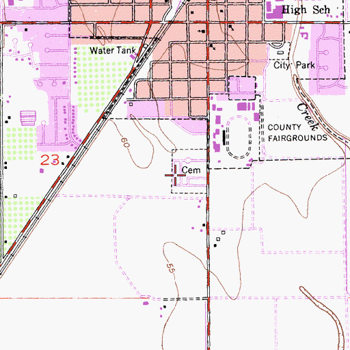 Topographic Map of Silveyville Cemetery, CA