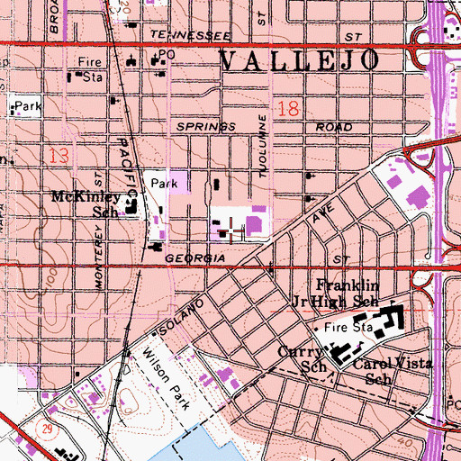 Topographic Map of Solano County Jail, CA