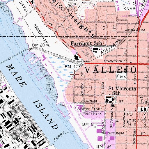 Topographic Map of Starlight Missionary Baptist Church, CA