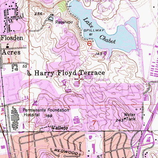 Topographic Map of Sutter Solano Medical Center, CA