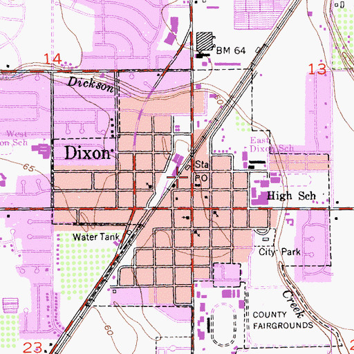 Topographic Map of Womens Improvement Club Park, CA