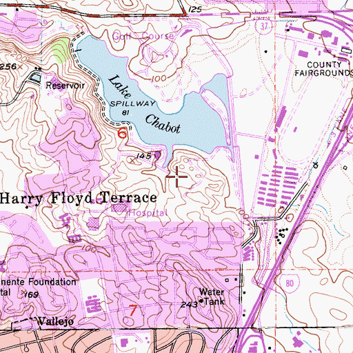 Topographic Map of Africa USA Park, CA